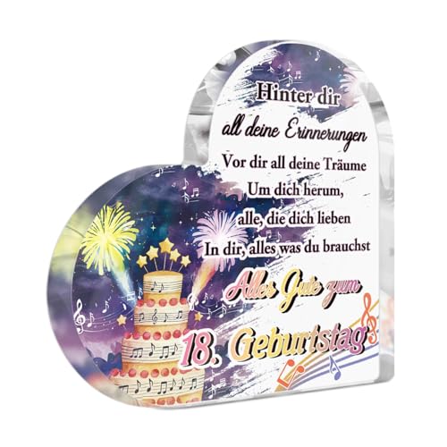 Putuo Decor 18. Geburtstag Acryl Herz Deko – Bunte Tischdekoration mit Spruch, Geschenk für Jugendliche Putuo Decor 18. Geburtstag Acryl Herz Deko – Bunte Tischdekoration mit Spruch, Geschenk für Jugendliche von Putuo Decor