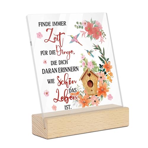 Putuo Decor Acryl Deko Schild mit Holzständer – Inspirierender Spruch Tischdekoration – Geschenk für Zuhause, Büro, Freunde und Familie von Putuo Decor