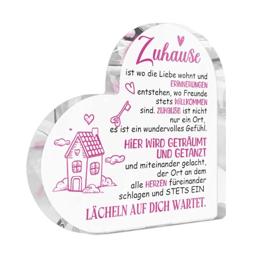 Putuo Decor Acryl Deko Zuhause Spruch – Herzform Tischschild mit liebevollem Text für Wohnung, Wohnzimmer oder Geschenk Putuo Decor Acryl Deko Zuhause Spruch – Herzform Tischschild mit liebevollem Text für Wohnung, Wohnzimmer oder Geschenk von Putuo Decor