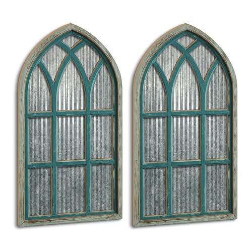 Putuo Decor Antik-blaue Gothic-Fensterwanddekoration, Holzpaneel im Landhausstil, für Schlafzimmer oder Eingangsbereich Putuo Decor Antik-blaue Gothic-Fensterwanddekoration, Holzpaneel im Landhausstil, für Schlafzimmer oder Eingangsbereich von Putuo Decor