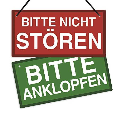 Putuo Decor Bitte Nicht Stören Schild, Bitten Anklopfen Türschild, Wendbares doppelseitiges Schild für Unternehmen, Büro, Therapeuten, Kliniken, Behandlungen, 25,4 x 12,7 cm PVC Hängeplakette von Putuo Decor