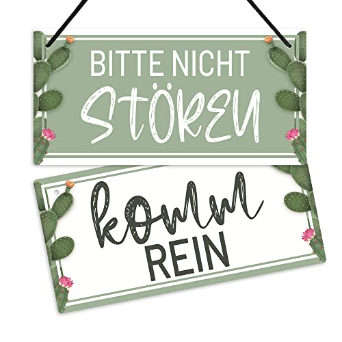 Putuo Decor Bitte Nicht Stören Schild, Komm Rein Türschild, Wendbares doppelseitiges PVC Hängeplakette für Unternehmen, Büro, Therapeuten, Kliniken, 25,4 x 12,7 cm von Putuo Decor