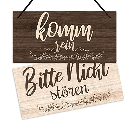 Putuo Decor Bitte Nicht Stören Schild, Komm Rein Türschild, Wendbares doppelseitiges Schild für Unternehmen, Büro, Therapeuten, Kliniken, Behandlungen, 25,4 x 12,7 cm PVC Hängeplakette von Putuo Decor