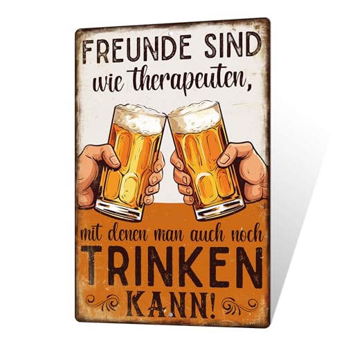 Putuo Decor Blechschild – Freunde sind wie Therapeuten – Vintage Wanddeko für Bierliebhaber & Bars Putuo Decor Blechschild – Freunde sind wie Therapeuten – Vintage Wanddeko für Bierliebhaber & Bars von Putuo Decor