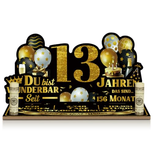 Putuo Decor Geburtstag Jubiläum Tischdeko Schwarz Gold mit Geldfach – Du bist wunderbar seit Jahren Party Dekoration 13 Jahre Jubiläum für Männer Frauen Putuo Decor Geburtstag Jubiläum Tischdeko Schwarz Gold mit Geldfach – Du bist wunderbar seit Jahren Party Dekoration 13 Jahre Jubiläum für Männer Frauen von Putuo Decor