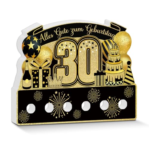 Putuo Decor Geburtstag Tischdeko Schwarz Gold mit Geldfach – Alles Gute zum Geburtstag Party Dekoration 30 Jahre Jubiläum für Männer Frauen von Putuo Decor