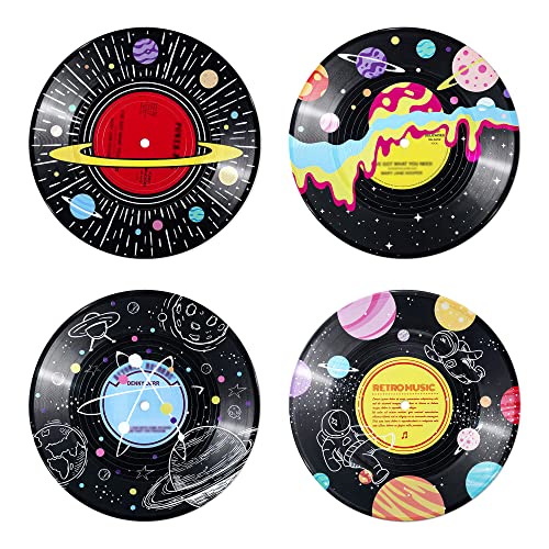Putuo Decor Hippie-Vinyl-Dekor-Set mit 4 Stück – Indie Kawaii Schallplatten Wanddekoration für Kinder, Teenager, Mädchen, Hippie Y2K Raumdekoration, Bar und Studio, psychedelische Wandkunst von Putuo Decor