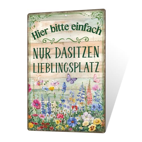 Putuo Decor Lieblingsplatz Metallschild – Blumenwiese Design – Hier Bitte einfach nur dasitzen – Romantische Garten Wanddeko Putuo Decor Lieblingsplatz Metallschild – Blumenwiese Design – Hier Bitte einfach nur dasitzen – Romantische Garten Wanddeko von Putuo Decor