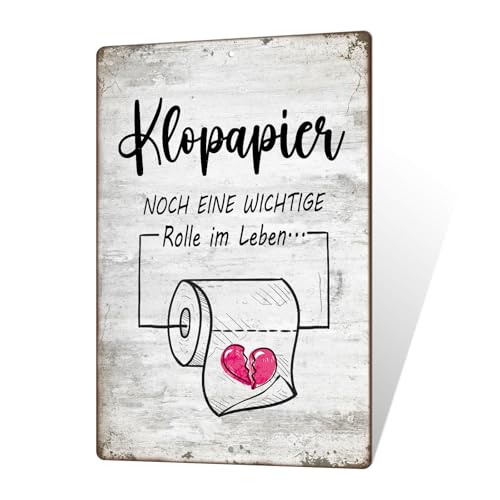 Putuo Decor Lustiges Metall Blechschild Klopapier - Witzige Badezimmer Deko, Vintage Toiletten Wanddeko, Geschenkidee, 30x20cm Putuo Decor Lustiges Metall Blechschild Klopapier - Witzige Badezimmer Deko, Vintage Toiletten Wanddeko, Geschenkidee, 30x20cm von Putuo Decor