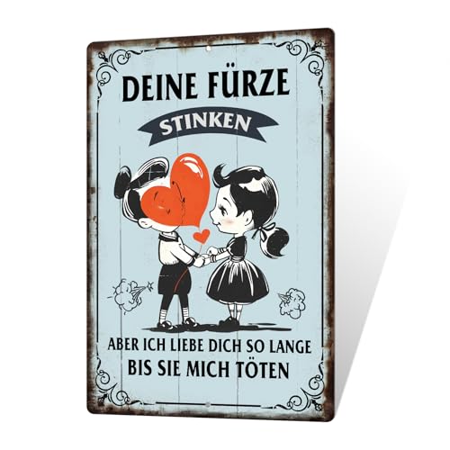 Putuo Decor Lustiges Metallschild Liebe – Deine Fürze stinken – Retro Wanddeko mit Spruch für Paare – Geschenk für Freund, Freundin, Ehepartner Putuo Decor Lustiges Metallschild Liebe – Deine Fürze stinken – Retro Wanddeko mit Spruch für Paare – Geschenk für Freund, Freundin, Ehepartner von Putuo Decor