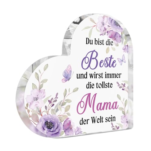 Putuo Decor Mama Acryl Herz Deko – Liebevolle Tischdekoration mit Spruch, Geschenk für Mutter Putuo Decor Mama Acryl Herz Deko – Liebevolle Tischdekoration mit Spruch, Geschenk für Mutter von Putuo Decor