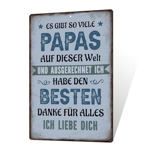 Putuo Decor Metallschild Papa – Blechschild im Retro-Stil – Geschenk für Vater zum Geburtstag oder Vatertag Putuo Decor Metallschild Papa – Blechschild im Retro-Stil – Geschenk für Vater zum Geburtstag oder Vatertag von Putuo Decor