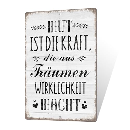 Putuo Decor Mut Blechschild – Motivations Metallschild mit Spruch, Inspiration Wanddeko für Büro, Arbeitszimmer, Geschenkidee, 30x20cm Putuo Decor Mut Blechschild – Motivations Metallschild mit Spruch, Inspiration Wanddeko für Büro, Arbeitszimmer, Geschenkidee, 30x20cm von Putuo Decor