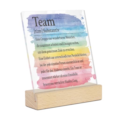 Putuo Decor Team Acryl Tischdekoration, Schreibtischschild Mit Definition, Büro Geschenk, Motivation Deko, Teamwork Inspirierende Dekoration von Putuo Decor