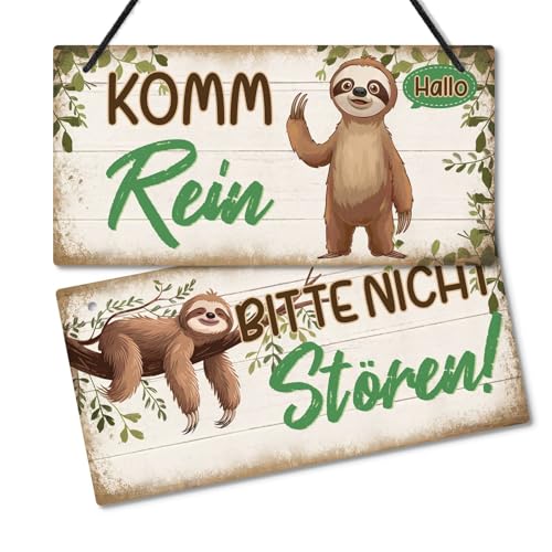 Putuo Decor Türschild Bitte Nicht stören/Komm rein – Beidseitiges PVC Türschild mit Faultier-Motiv für Kinderzimmer Büro Schlafzimmer Putuo Decor Türschild Bitte Nicht stören/Komm rein – Beidseitiges PVC Türschild mit Faultier-Motiv für Kinderzimmer Büro Schlafzimmer von Putuo Decor