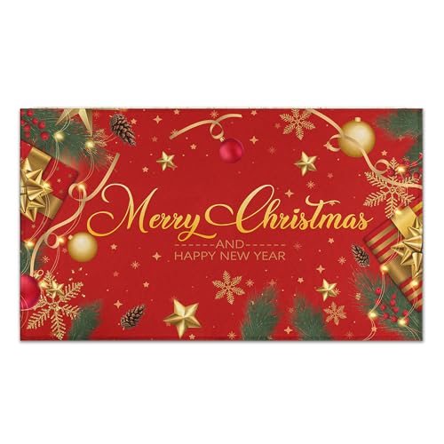 Weihnachts-Fußmatte für den Außenbereich, Weihnachtsdekorationen für Zuhause, rutschfest, Frohe Weihnachten und Happy New Year Fußmatte, niedriges Profil, Urlaub, Willkommensmatte, Innen- und Weihnachts-Fußmatte für den Außenbereich, Weihnachtsdekorationen für Zuhause, rutschfest, Frohe Weihnachten und Happy New Year Fußmatte, niedriges Profil, Urlaub, Willkommensmatte, Innen- und von Putware