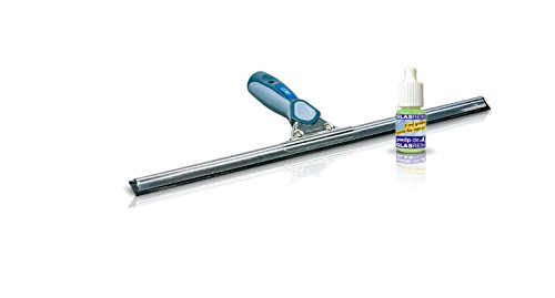 Profi-Fensterabzieher (45cm lang) von LEWI | streifenfreies Ergebnis, ergonomischer Griff, Edelstahlschiene & Gummilippe | XXL Fensterwischer | Fensterreiniger | inkl. Gratisprobe Profi-Glasreiniger von Putzen wie die Profis