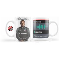 Lewis Hamilton Bono My Tyres Are Gone Ham Mug F1 Formula 1 One Haas Merch Coffee Cup Gift Tasse Gifts Team Radio Fan Racing Red Speed von PuuchRiga