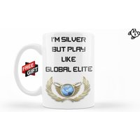 Lustige Counter Strike Cs Csgo Kaffeebecher Geschenk Für Ihn Ihr Cooles Silber, Aber Spielen Wie Globale Tasse Mit Cs Go Birthday Gift Gamer von PuuchRiga