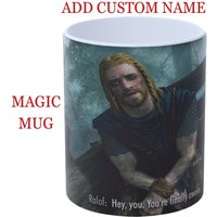 Skyrim Hey, Du Bist Endlich Wach, Becher, Kaffeetasse, Gamer Geschenk, Personalisiertes Geschenk Für Ihn, Wärmeverändernde Zaubertasse von PuuchRiga