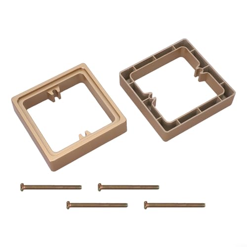 2 Stück 20 mm Einzelsteckdose Abstandshalter 1-Gang Elektrobox Extender quadratischer Rahmen mit Schrauben, Lichtschalter-Einfassung für flache Steckdosenwand (Gold) von Puupaa