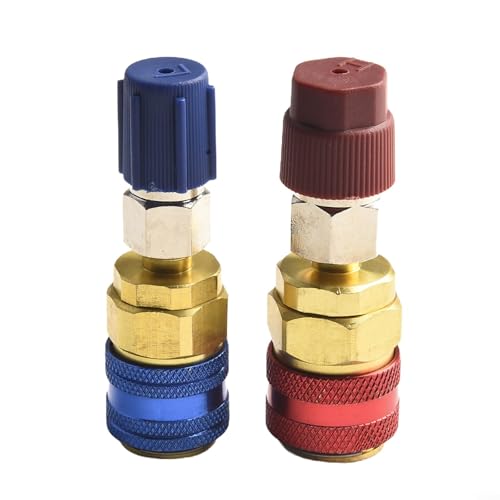 2 Stück Auto AC Schnellkupplung Verlängerung Adapter Set Low High Side R134A kompatibel Krümmer Gauge Blau Rot 2 Stück Auto AC Schnellkupplung Verlängerung Adapter Set Low High Side R134A kompatibel Krümmer Gauge Blau Rot von Puupaa
