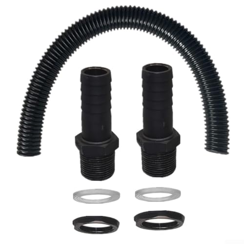 38 mm flexibles Schlauchverbinder-Set, mit Mutter und Dichtungsringen für Fallrohrsysteme zur Unterstützung der Regenwasserspeicherung und -übertragung (1 m) von Puupaa