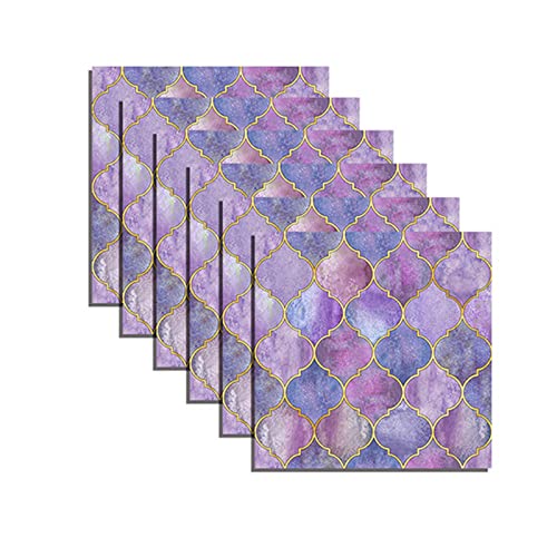 6 x 3D-Fliesenaufkleber, selbstklebende Mosaik-Wandfliesen, Steinaufkleber, wasserdicht, für Badezimmer, Küche, Spritzschutz, Fliesenplatten, abziehen und aufkleben (15 x 15 cm)-2# von Puupaa