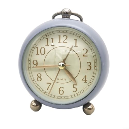 Analoger Retro-Wecker mit Nicht-Tick-Funktion und Nachtlicht, perfekte Dekoration für jeden Raum (D) von Puupaa