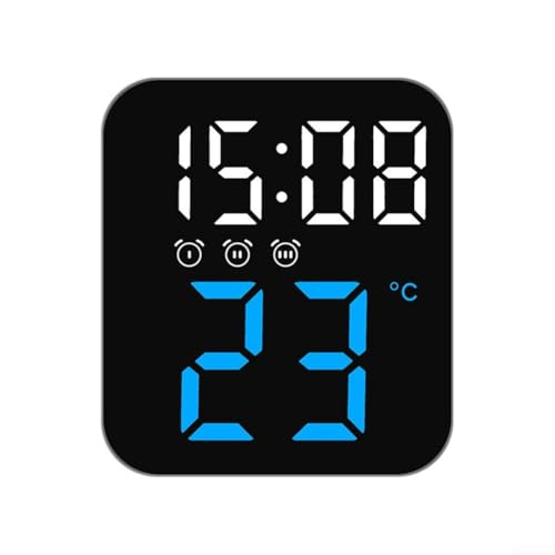 Anspruchsvoller digitaler Wecker mit Sprachaktivierung und multifunktionalem Display (Eisblau) von Puupaa