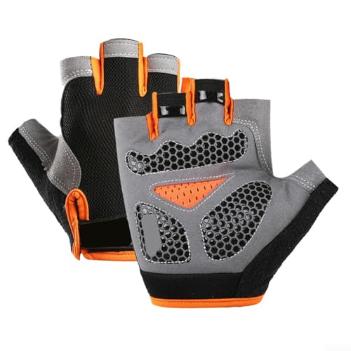 Atmungsaktive Halbfinger-Handschuhe für Motorrad und Sport, rutschfestes Design für Damen und Herren (XL) von Puupaa