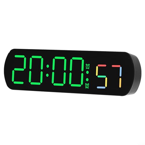 Puupaa Digitale Uhr, großes Display, LED-Kunststoff, elektrischer Wecker, LED-Temperaturanzeige, Nachttischuhr, mit Timing-Countdown-Funktion, 12/24 Stunden für Schlafzimmer, Heimbüro (B) von Puupaa
