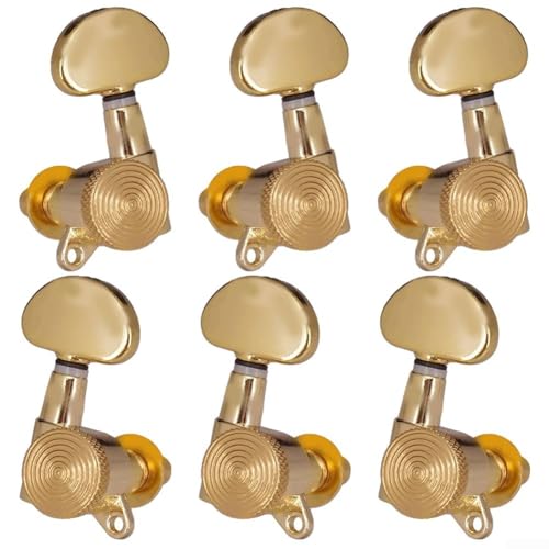 Guitarists' Choice Gold Auto Locking Tuners Premium 6-teiliges Mechanikkopf-Set (3R + 3L) perfekte Tonhöhe von Puupaa
