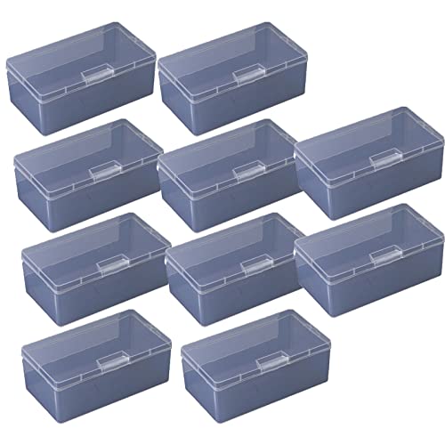 Kleine transparente Aufbewahrungsbox aus Kunststoff, rechteckig, leere Boxen, transparente Aufbewahrungsbox mit Deckel, Aufbewahrungsbox für Pillen, Perlen, Schmuck, 10 Stück von Puupaa