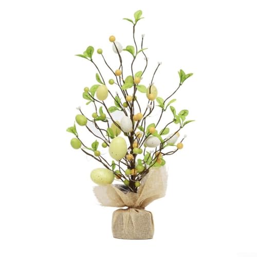 Künstlicher Baum für Ostern, LED-Lichter, leuchtendes Osterei, dekorativer Baumschmuck für drinnen und draußen, Hochzeit, Geburtstag, Party-Dekoration (#2) von Puupaa