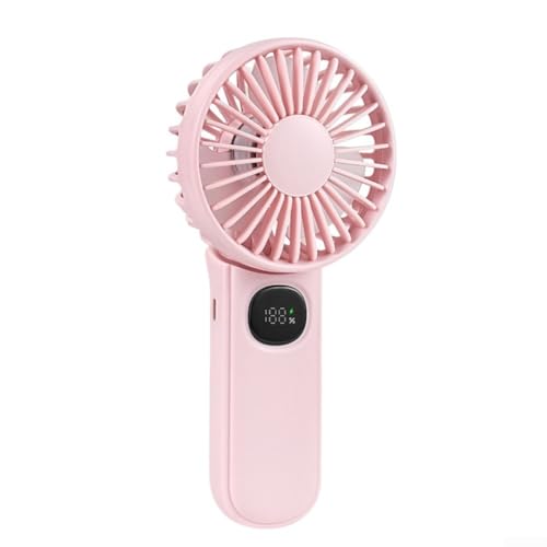 Leichter faltbarer Handventilator mit 5 Geschwindigkeitsstufen und pflegeleichtem Design (Rosa) von Puupaa