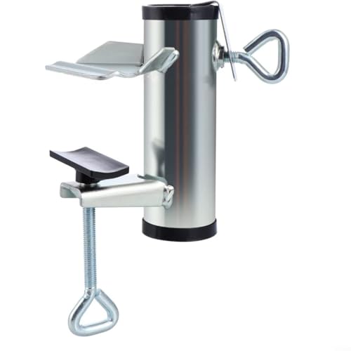 Metall-Sonnenschirmhalter mit verstellbarer Klemme für Balkongeländer, hält Schirmstangen bis zu 3 8 cm Durchmesser, Werkzeuginstallation für Außenterrasse oder Terrasse Metall-Sonnenschirmhalter mit verstellbarer Klemme für Balkongeländer, hält Schirmstangen bis zu 3 8 cm Durchmesser, Werkzeuginstallation für Außenterrasse oder Terrasse von Puupaa