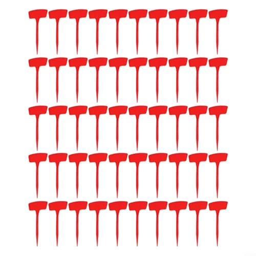 Pflanzen-Etiketten aus robustem Kunststoff, 20 cm lang, zur Markierung und Identifizierung von Pflanzen in Gemüsegärten und Gewächshäusern, Rot, 50 Stück Pflanzen-Etiketten aus robustem Kunststoff, 20 cm lang, zur Markierung und Identifizierung von Pflanzen in Gemüsegärten und Gewächshäusern, Rot, 50 Stück von Puupaa