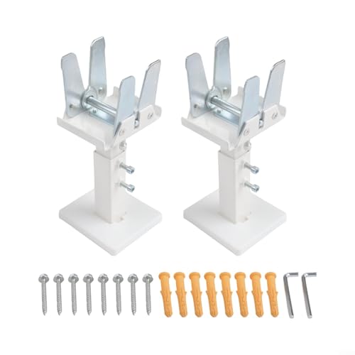 Puupaa 2 verstellbare Stahlplatten-Bodenhalterungs-Set mit 14–21 cm Höhenbereich, Schrauben und Sechskantschlüsseln von Puupaa