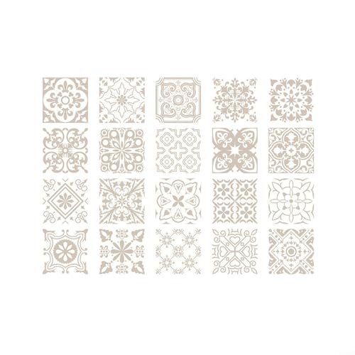 Puupaa 20 Stück Fliesenaufkleber im marokkanischen Mosaik-Stil, wasserdicht, selbstklebend, entfernbar, PVC-Wandaufkleber für Küche, Bad und Heimdekoration, wiederverwendbar (20 × 20 cm) von Puupaa