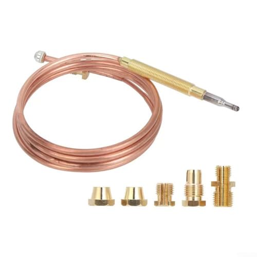 Puupaa 600/900 mm Thermoelement Gasherd Universal Gas Thermoelement Kit, Thermoelement mit Muttern, Kamin-Ersatz-Kit für Gasöfen, Kessel, Warmwasserbereiter (900 mm) von Puupaa