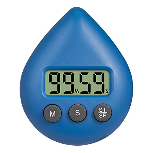 Digitale Duschuhr mit wasserdichtem Timer, energiesparend, mit Alarm, Blau von Puupaa