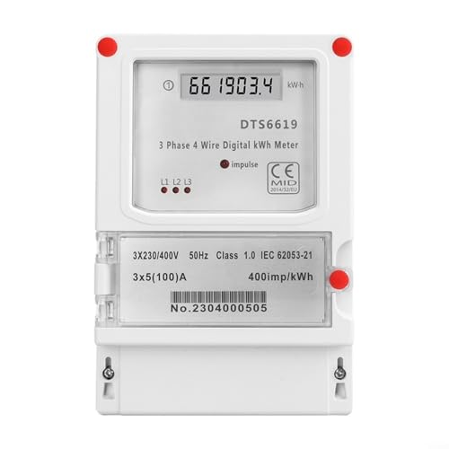 Puupaa Dreiphasiger kWh-Energiezähler mit LCD-Display, 3 x 230/400 V, 100 A, digitaler Stromverbrauch Monitor für Wohngebäude Puupaa Dreiphasiger kWh-Energiezähler mit LCD-Display, 3 x 230/400 V, 100 A, digitaler Stromverbrauch Monitor für Wohngebäude von Puupaa