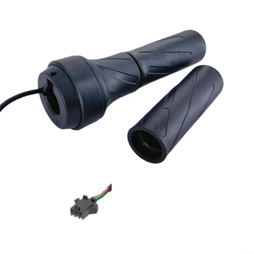 Puupaa E-Bike-Gasgriffe mit 2,8 3-poliger SM-Schnittstelle, Elektro-Fahrrad-Split-Lenker-Geschwindigkeitsregelung für Mountainbike-Modifikationen, 1,5 m Kabel, schwarz (SM-Stecker) von Puupaa