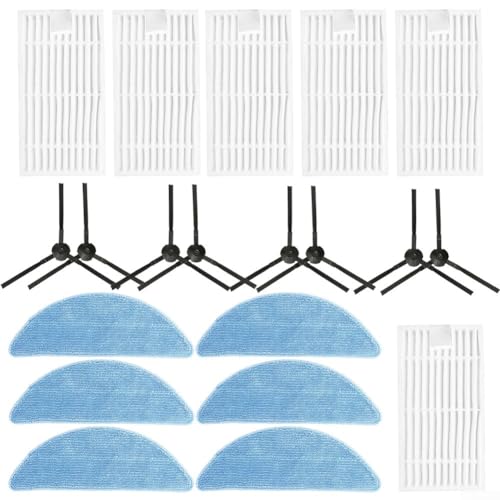 Ersatz-Zubehör-Set für Zaco v5s pro V5x V5s pro V5s V5s V5 V3 V3s Roboter-Staubsauger-Ersatzteile, 6 Filter, 6 Mops, 8 Seitenbürsten Ersatz-Zubehör-Set für Zaco v5s pro V5x V5s pro V5s V5s V5 V3 V3s Roboter-Staubsauger-Ersatzteile, 6 Filter, 6 Mops, 8 Seitenbürsten von Puupaa