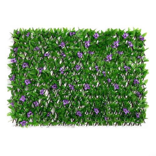 Puupaa Erweiterbares Garten-Rankgitter, künstlicher Efeu-Zaun, Sichtschutz Hecke, künstliches grünes Blatt-Spalier für Balkon, Innenhof – 200 x 40 cm (A) von Puupaa