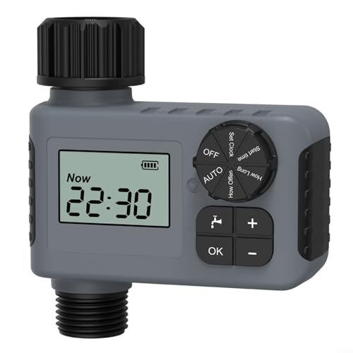 Puupaa Garten Wassertimer Automatischer Bewässerungsregler Digital Programmierbares Sprinklersystem mit LCD Display IP55 Wasserdicht für Gewächshaus Rasen Outdoor Pflanzen von Puupaa