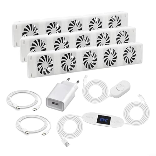 Puupaa Heizkörper Ventilator mit 5 Verbesserten Lüfter, Langlebiger Heizkörperverstärker Intelligenter Heizkörperverstärker Erhöhen die Effizienz der Heizung und Sparen Energie(MXRV-203) von Puupaa