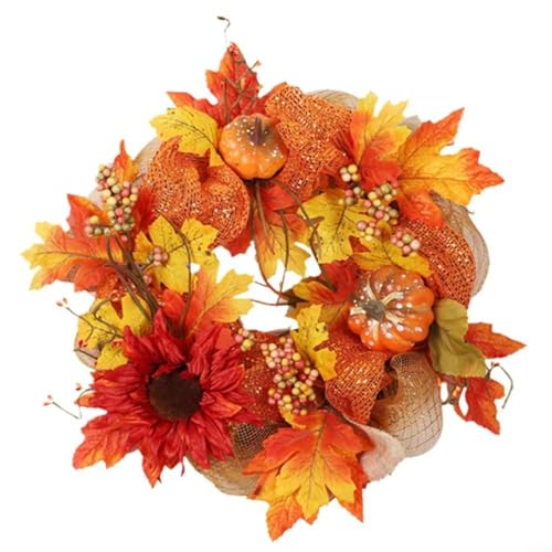 Puupaa Herbstkranz, 40 cm, künstliche Herbst-Haustür und Wanddekoration für Zuhause, Veranda, Fenster, Thanksgiving und Halloween-Dekoration Puupaa Herbstkranz, 40 cm, künstliche Herbst-Haustür und Wanddekoration für Zuhause, Veranda, Fenster, Thanksgiving und Halloween-Dekoration von Puupaa