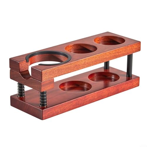 Puupaa Kaffee Tamper Station für 51-58 Maschinenzubehör, Holz 10 in 1 Kaffee Stopfstation mit Klopfbox(A) von Puupaa